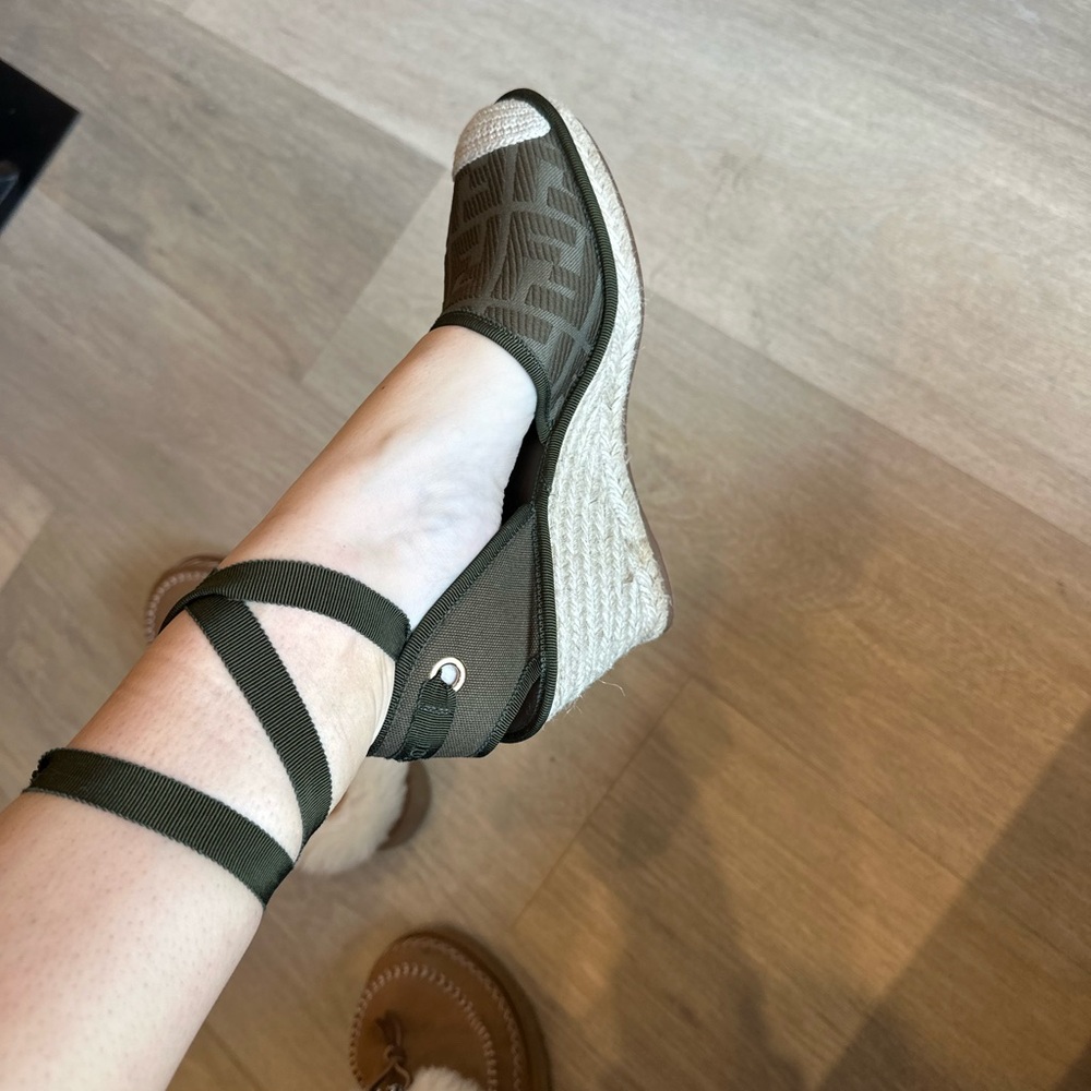 Fendi Lace Up Wedge Heels
